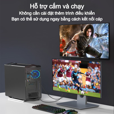 Cáp chuyển DisplayPort (DP) sang HDMI 4K@60Hz Choetech XDH01 - Hàng chính hãng