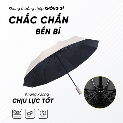 Dù Tự Động Gấp Gọn Thông Minh, Thiết Kế Chắc Chắn | Dù Gấp Gọn Thông Minh, Được Thiết Kế 12 Nan Chắc Chắn, Sang Trọng, Bền Bỉ