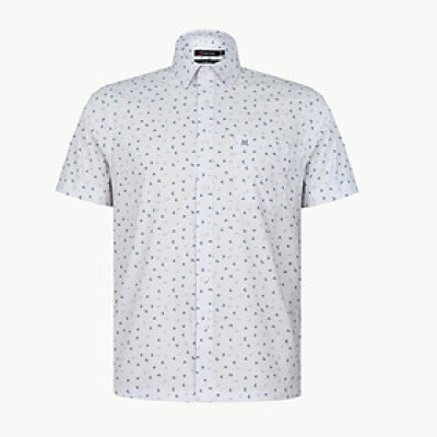 Áo sơ mi nam KHATOCO ngắn tay họa tiết A1MN468T2-CNIN671-2612-N