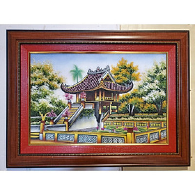 TRANH ĐÁ TỰ NHIÊN - PHONG CẢNH CHÙA MỘT CỘT ( chùa diên hựu ) HÀ NỘI