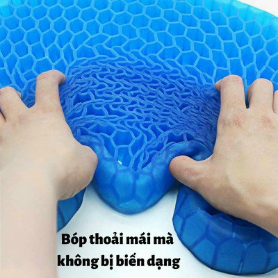 Đệm ngồi 3D silicon thoáng khí, đàn hồi tốt, Nệm lót ghế chất liệu mềm mại chống đau mỏi