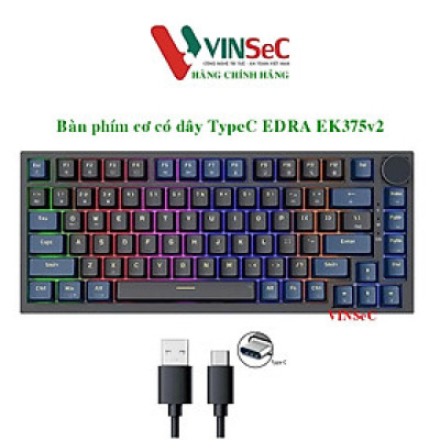 Bàn phím cơ có dây gaming EDRA EK375V2 - Beta - Hàng Chính Hãng