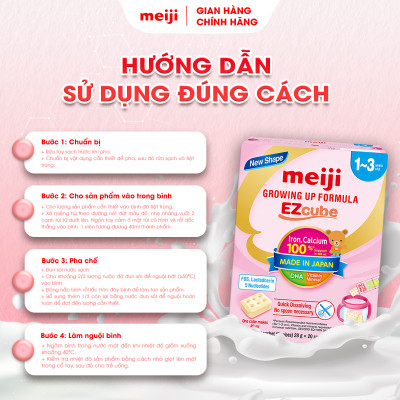 Combo 1 Hộp Sản Phẩm Dinh Dưỡng Công Thức Meiji Growing Up Formula EZcube 560g Và 1 Hộp Meiji Growing Up Formula 800g