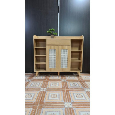Kệ tủ giày cánh mây chân gỗ