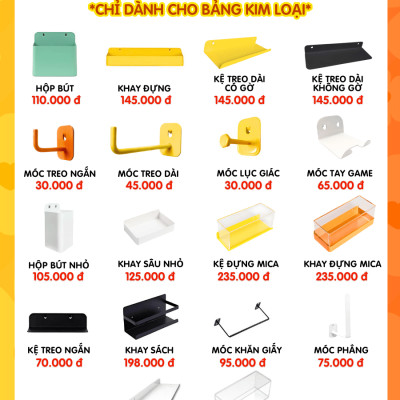 Bảng lỗ  Pegboard Dola Home kim loại cao cấp tiện dụng đặt bàn học, bàn làm việc, trang trí decor nhà cửa ngắn nắp