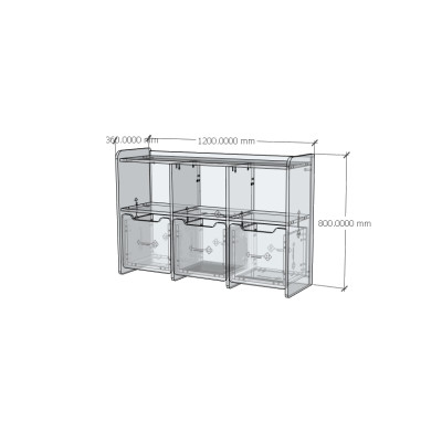 [Happy Home Furniture] KID, Tủ lưu trữ cho trẻ em có bánh xe, 120cm x 36cm x 80cm ( DxRxC), THK_165