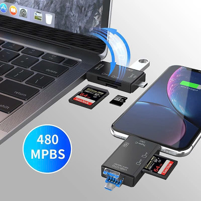 Đầu đọc thẻ nhớ SD, TF chân Type C, USB 3.0 Micro USB / U / Type C / TF / SD Cho Điện Thoại / Laptop - Hàng Nhập Khẩu