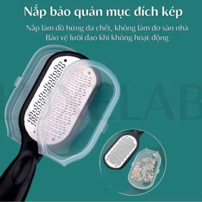 Cây Chà Gót Chân Bản To, Tẩy Da Chết 2 Mặt Bằng Thép, Kèm Hộp Đựng Tiện Lợi - HÀNG CHÍNH HÃNG MINIIN