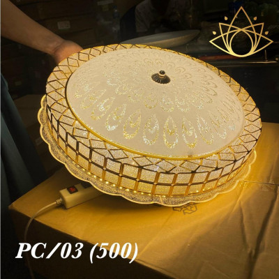 Đèn trần ELYSIA pha lê loại to D500mm phong cách sang trọng trang trí hiện đại - 3 chế độ ánh sáng 