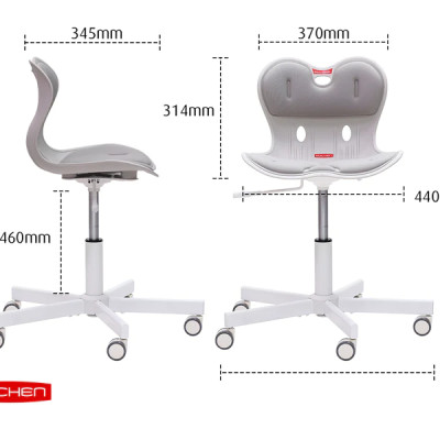 [Ghế Roichen WOW Minh Ngọc] Ghế chỉnh dáng ngồi đúng có chân xoay Roichen - WOW Hàn Quốc. Ghế xám chân đen