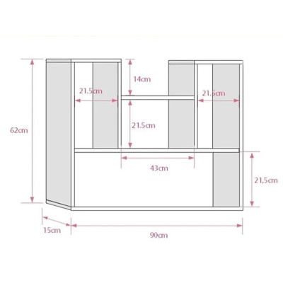 Kệ Giá Sách Treo Tường Sáng Tạo Với Kết Cấu Giấu Chân Chắc Chắn Tundo CTKT182 KT 62cm x 90cm x 15cm