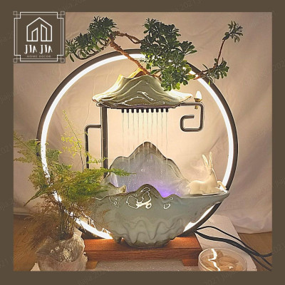 Đài thưởng Trầm cao cấp - Thác nước phong thủy - Đài phun nước có đèn