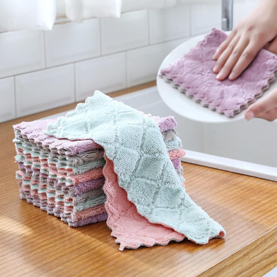 Set 10 khăn lau tay , lau bếp  2 mặt dày dặn , đa năng siêu thấm hút ,thân thiện với môi trường , vải bông mềm mịn , thân thiện với môi trường 