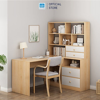 Bàn Làm Việc, Học Tập Kết Hợp Tủ Sách Siêu Lớn Nhiều Ngăn Đa Dạng Thương Hiệu SIB Decor BLV64