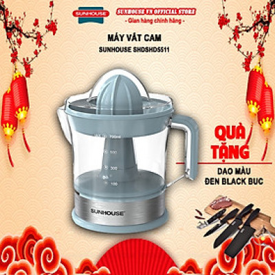 Máy vắt cam SUNHOUSE SHD5511+ tặng dao làm bếp màu đen - Hàng nhập khẩu