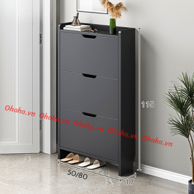 [Kèm Ảnh Thực Tế - Miễn phí vận chuyển & Lắp đặt] Tủ giày thông minh siêu mỏng cao cấp Ohaha - TGCC022