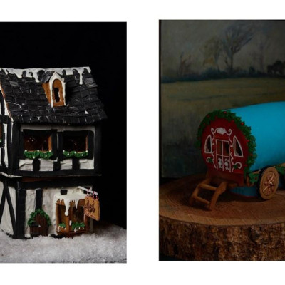 Sách - The Book Of Gingerbread - 50 Spiced Bakes, Houses, Cookies, Desserts and by Helena Garcia (UK edition, Hardcover)