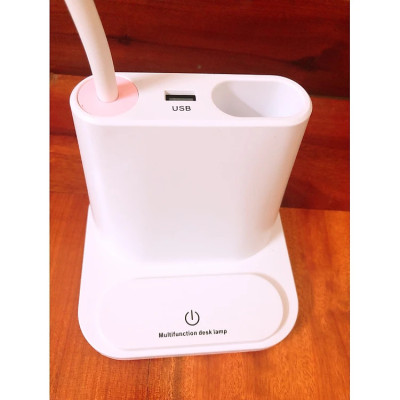 Đèn để bàn chống cân 4in1 (đèn, ngăn đựng bút, giá điện thoại, sạc usb) - Hàng chính hãng ( Giao màu ngẫu nhiên)