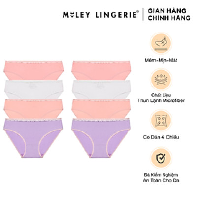 Combo 8 Quần Lót Nữ Thun Lạnh Viền Ren Lưng Màu Pastel Miley Lingerie - BMS00