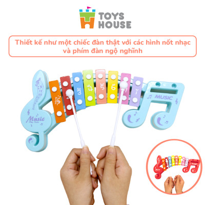 Đồ chơi đàn gõ Xylophone cho bé tám phím hình nốt nhạc - Đồ chơi âm nhạc cho bé Toyshouse 683-2