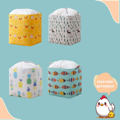 Túi vải đựng quần áo chăn màn có miệng rút, giỏ vải đựng đồ cỡ lớn 1000L- hàng chính hãng