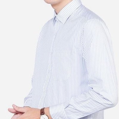 Áo Sơ Mi Nam Aligro Màu Trắng Phối Kẻ sọc ALG1005