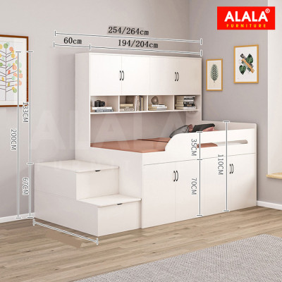 Giường tầng thấp ALALA161 đa năng/ Miễn phí vận chuyển và lắp đặt/ Đổi trả 30 ngày/ Sản phẩm được bảo hành 5 năm từ thương hiệu ALALA/ Chịu lực 700kg