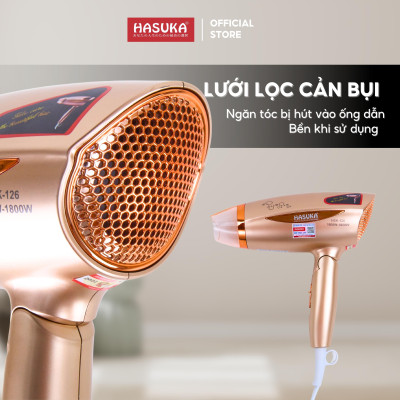 Máy sấy tóc HASUKA HSK-126 công suất 1600-1800W, tay cầm có thể gấp gọn, 3 mức nhiệt độ, 3 tốc độ gió sử dụng tiện lợi - HÀNG CHÍNH HÃNG