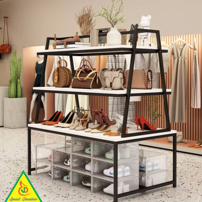 Kệ gỗ trưng bày rau củ quả, kệ trưng bày sản phẩm, hàng hóa KST420A - NỘI THẤT LẮP RÁP VIENDONGADV