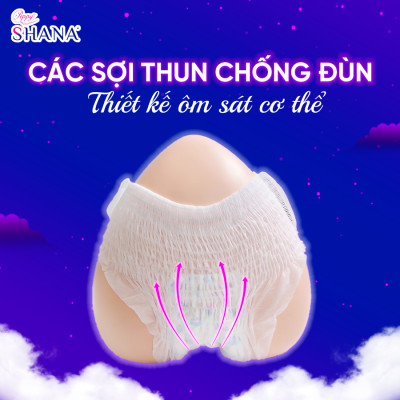 Combo 60 gói Băng Vệ Sinh Quần Peppy Shana Ngày Đêm Siêu Thấm, Freesize, Chống Tràn Tối Đa, Tiết Kiệm (120 miếng)