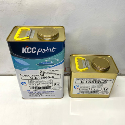 Sơn sàn bê tông epoxy KCC ET5660 Base C màu vàng 3000M _ 4L/Bộ