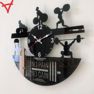 Setup phòng gym chất lừ, trang trí phòng gym đẹp với đồng hồ ‘No Pain, No Gain - Abatsu