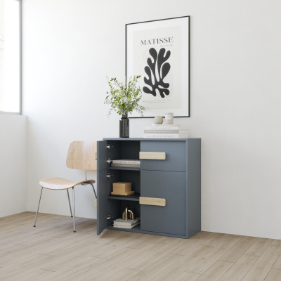 HAPPY FURNITURE , Tủ lưu trữ 4 cửa mở - SPACE, TCM_237 , 80cm x 32cm x 80cm DxRxC