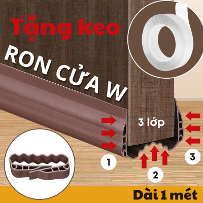 1 Mét ron cửa W loại vừa 4x4.5cm thanh chặn cửa, chắn khe hở chân cửa ngăn côn trùng, bụi, ngắn thoát hơi máy lạnh Legaxi