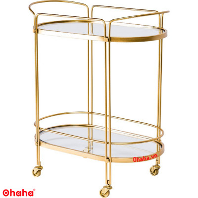 KỆ TRANG TRÍ PHÒNG KHÁCH SANG TRỌNG CÓ BÁNH XE CAO CẤP OHAHA - KTT025