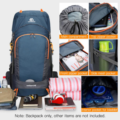 Weikani 65L Chống Nước Đi Bộ Đường Dài Ba Lô Có Che Mưa Thể Thao Du Lịch Daypack Cho Cắm Trại Leo Núi Leo Núi