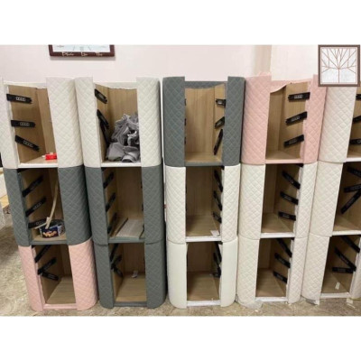 Hàng Siêu Cấp Bộ bàn phấn trang điểm 2 mặt kính họa tiết kim cương bọc da, nỉ cao cấp, sang trọng  - Giá Tại Xưởng