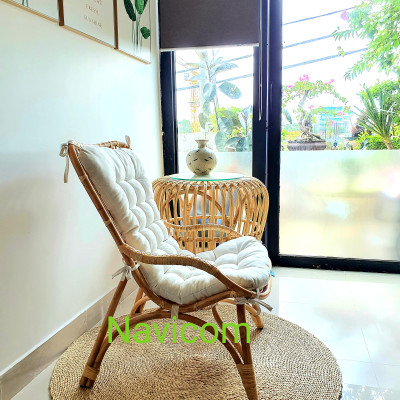 Ghế thư giãn, đọc sách mây tự nhiên ( kèm nệm)