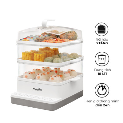 Nồi Hấp 3 Tầng Magic Eco AC-280 (800W)- Hàng chính hãng