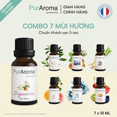 [Best Seller] Combo 7 Tinh Dầu Thiên Nhiên Nguyên Chất PurAroma by IMMORTEL 10mL Chính Hãng Pháp