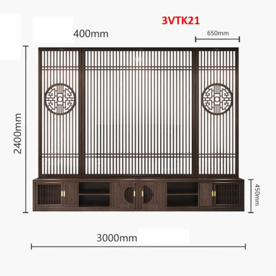 Vách ngăn phòng khách nhà bếp, Tủ kệ vách ngăn phòng 3VTK21