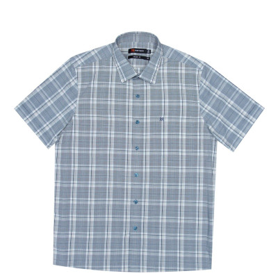 Áo sơ mi nam KHATOCO ngắn tay kẻ caro A1MN468T2-CNCR192-2411-N