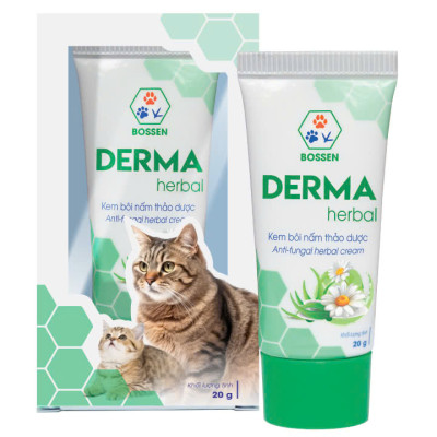 BOSSEN - Derma Herbal for Cat Kem Bôi Thảo Dược cho Mèo bị Nấm Da - Tuýp 20g