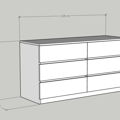 [Happy Home Furniture] OLA, Tủ lưu trữ 6 ngăn kéo, 128cm x 45cm x 66cm ( DxRxC), THK_087