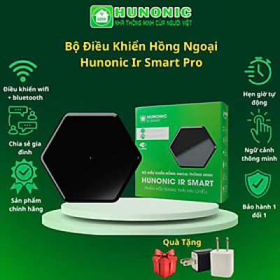 Bộ Điều Khiển Hồng Ngoại Hunonic Ir Smart Pro- Điều Khiển Điều Hòa, Quạt, Tivi...Từ Xa Qua Điện Thoại Qua Wifi