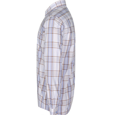 Áo sơ mi nam KHATOCO dài tay kẻ caro A1MD468T1-CNCR256-2412-D