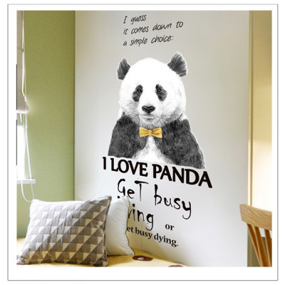 Decal dán tường I love Panda và thông điệp ý nghĩa AmyShop DKN101 (70 x 80 cm)