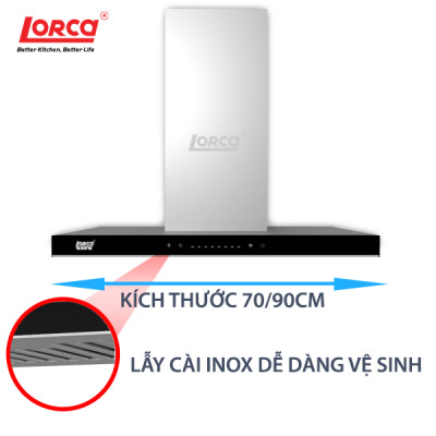Máy Hút Mùi LORCA TA 6007TM - 70cm - Hàng Chính Hãng Cao Cấp Nhập Khẩu Malaysia Tiết Kiệm Điện Chống Ồn