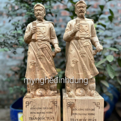 TƯỢNG TRẦN QUỐC TUẤN TRẦN HƯNG ĐẠO VƯƠNG BẰNG GỖ NGỌC AM THƠM NỨC KT 50×16×15CM 