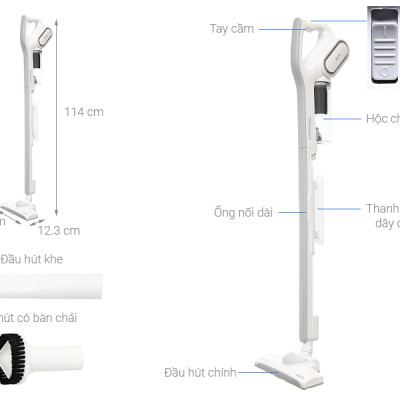 Máy hút bụi cầm tay Deerma DX700 600W - Hàng chính hãng